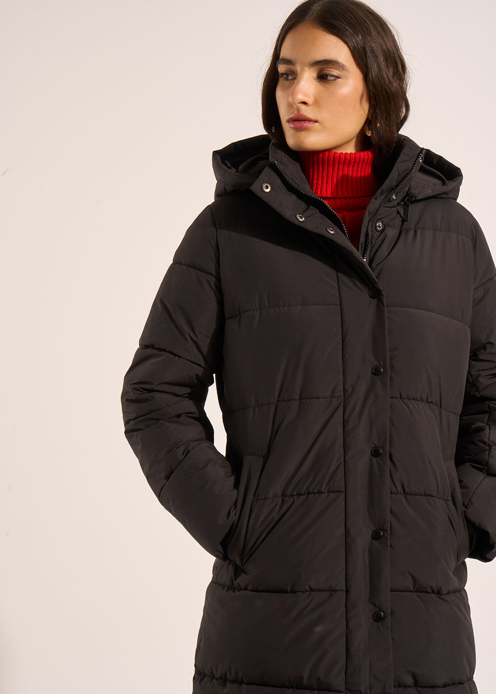 DIAMANTE Long iridescent water-repellent down jacket with hood - 2 - Sud Express - Sud Express