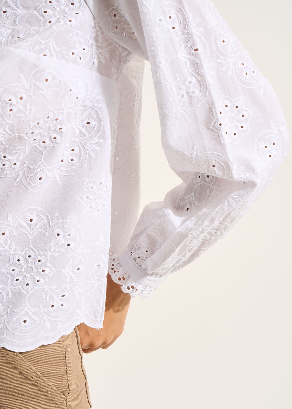 CASSILY Embroidered high neck blouse - 4 - Sud Express - Sud Express