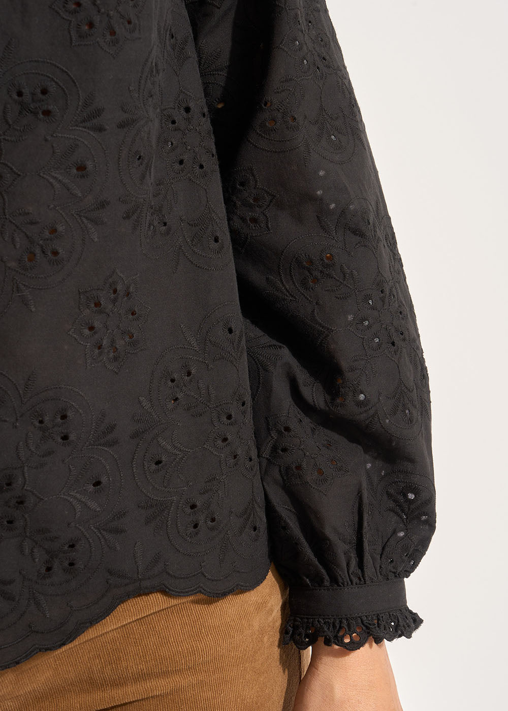 CASSILY Embroidered high neck blouse - 4 - Sud Express - Sud Express