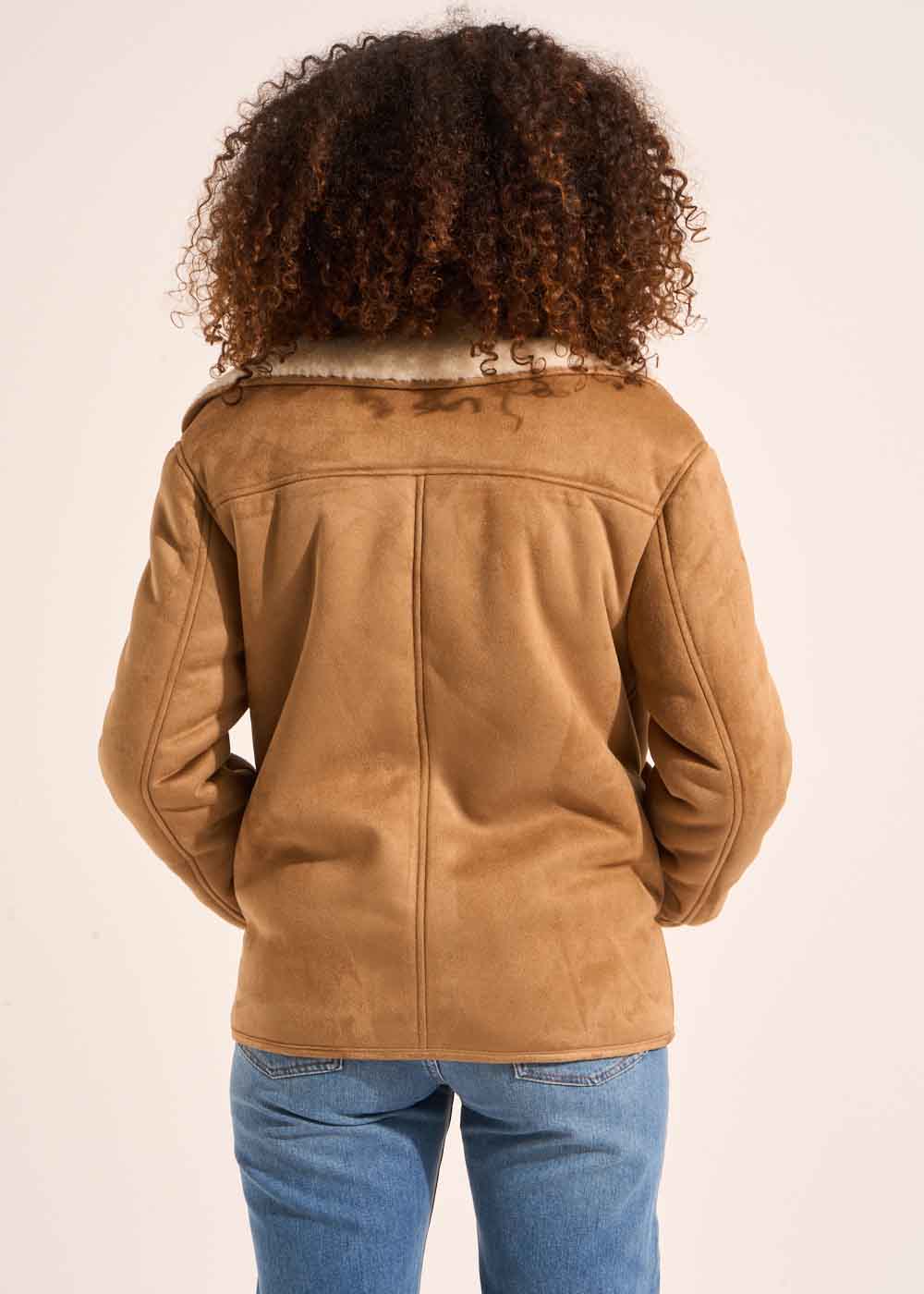 MALIKA Faux sheepskin coat with suede effect - 3 - Sud Express - Sud Express