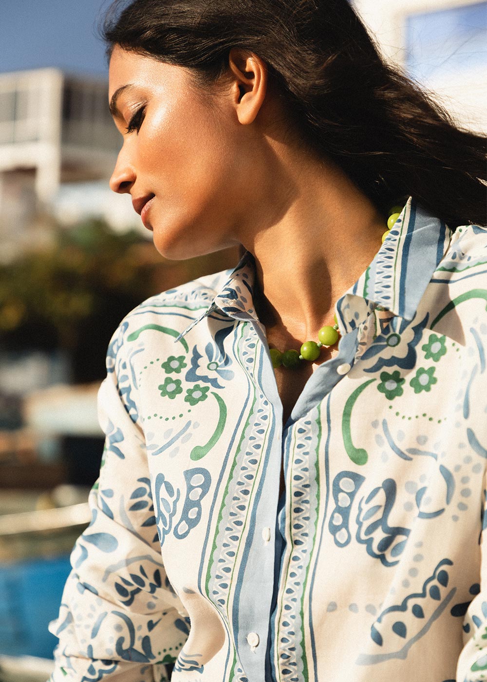 CALEILA Loose Shirt with Placed Print - 2 - Sud Express - Sud Express