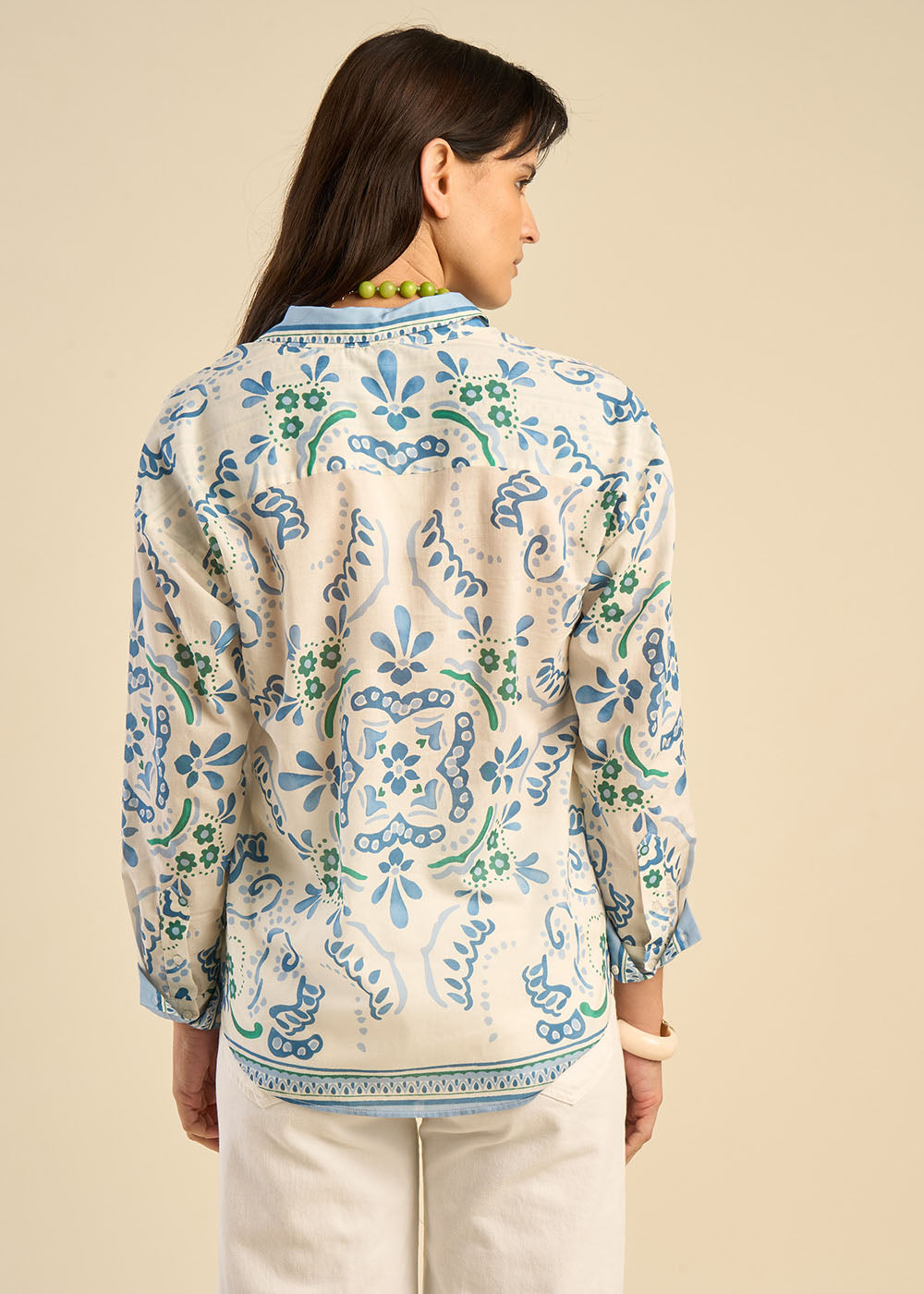 CALEILA Loose Shirt with Placed Print - 3 - Sud Express - Sud Express