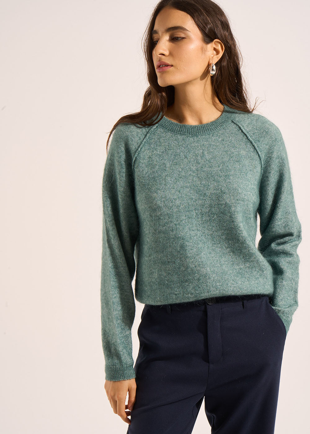 MIGUEL Mohair crew neck sweater - 1 - Sud Express - Sud Express