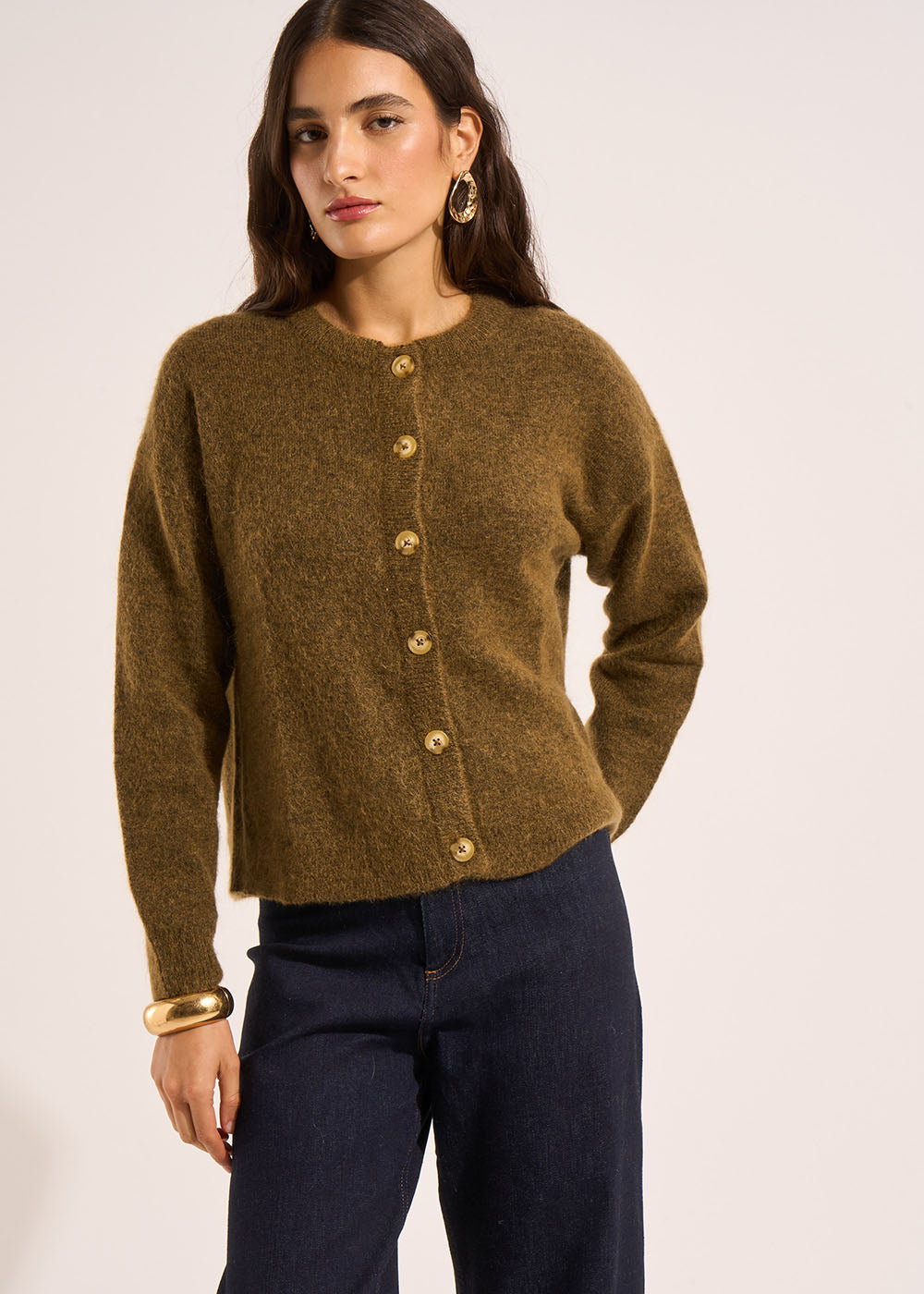 Loose-fitting cardigan with round neck - Sud Express - 5 - Sud Express