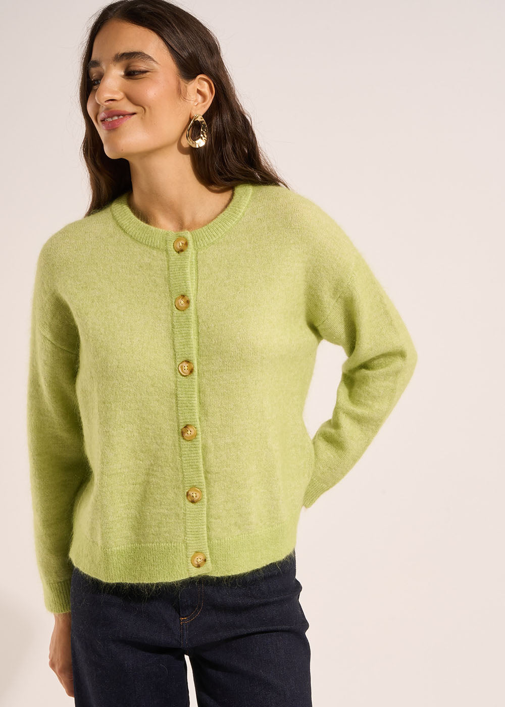 Loose-fitting cardigan with round neck - Sud Express - 5 - Sud Express