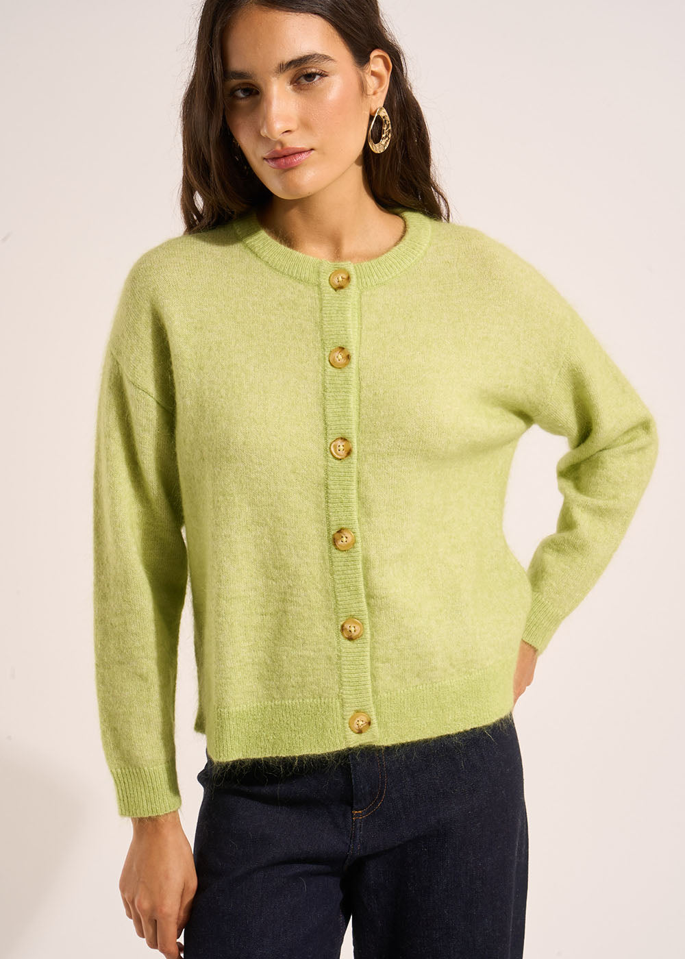 Loose-fitting cardigan with round neck - Sud Express - 7 - Sud Express