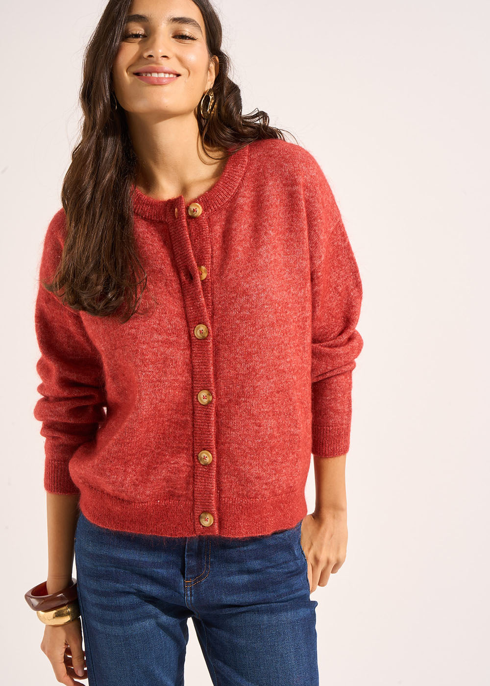 Loose-fitting cardigan with round neck - Sud Express - 5 - Sud Express