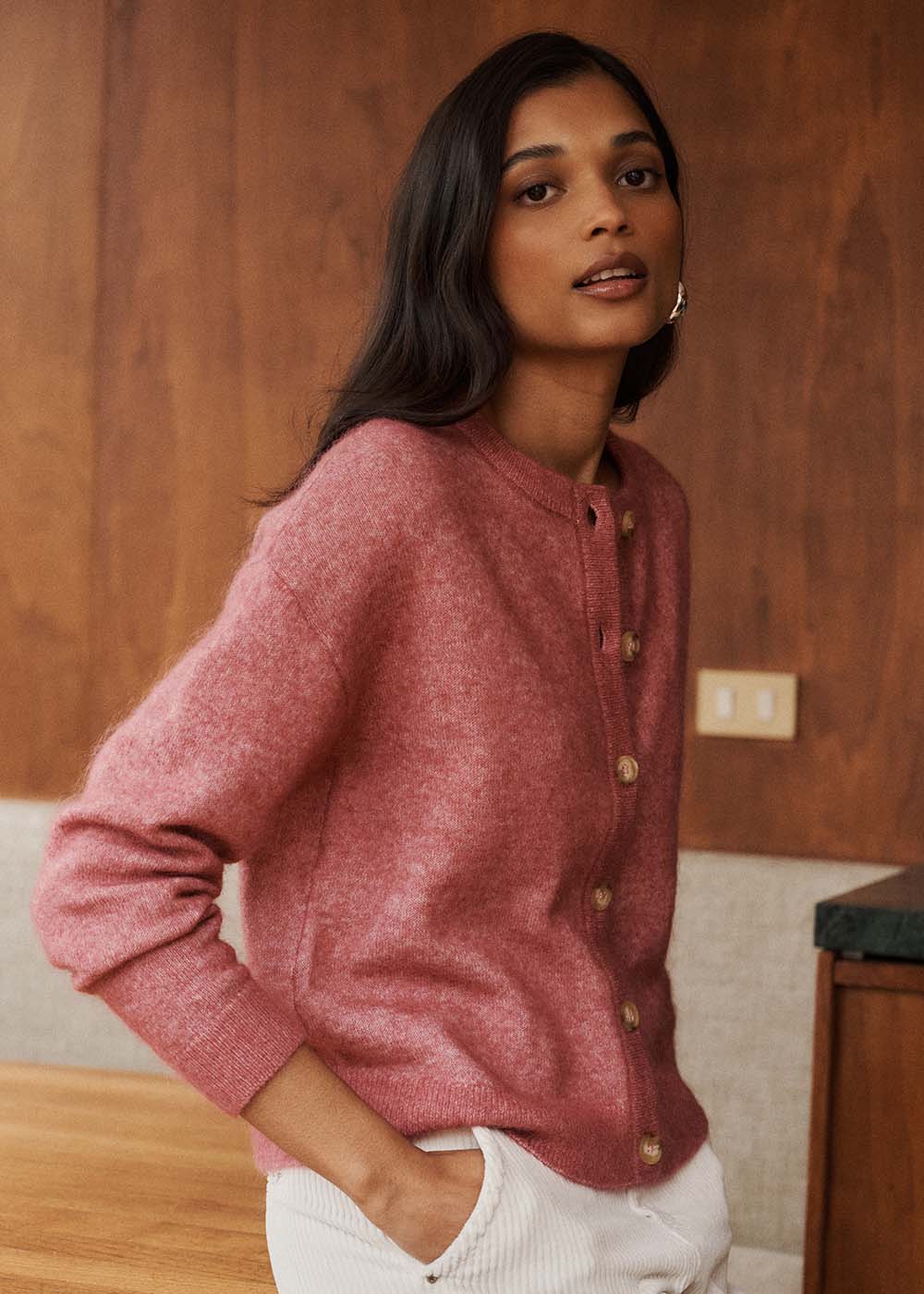 GARICAN Loose-fitting cardigan with round neck - 1 - Sud Express - Sud Express