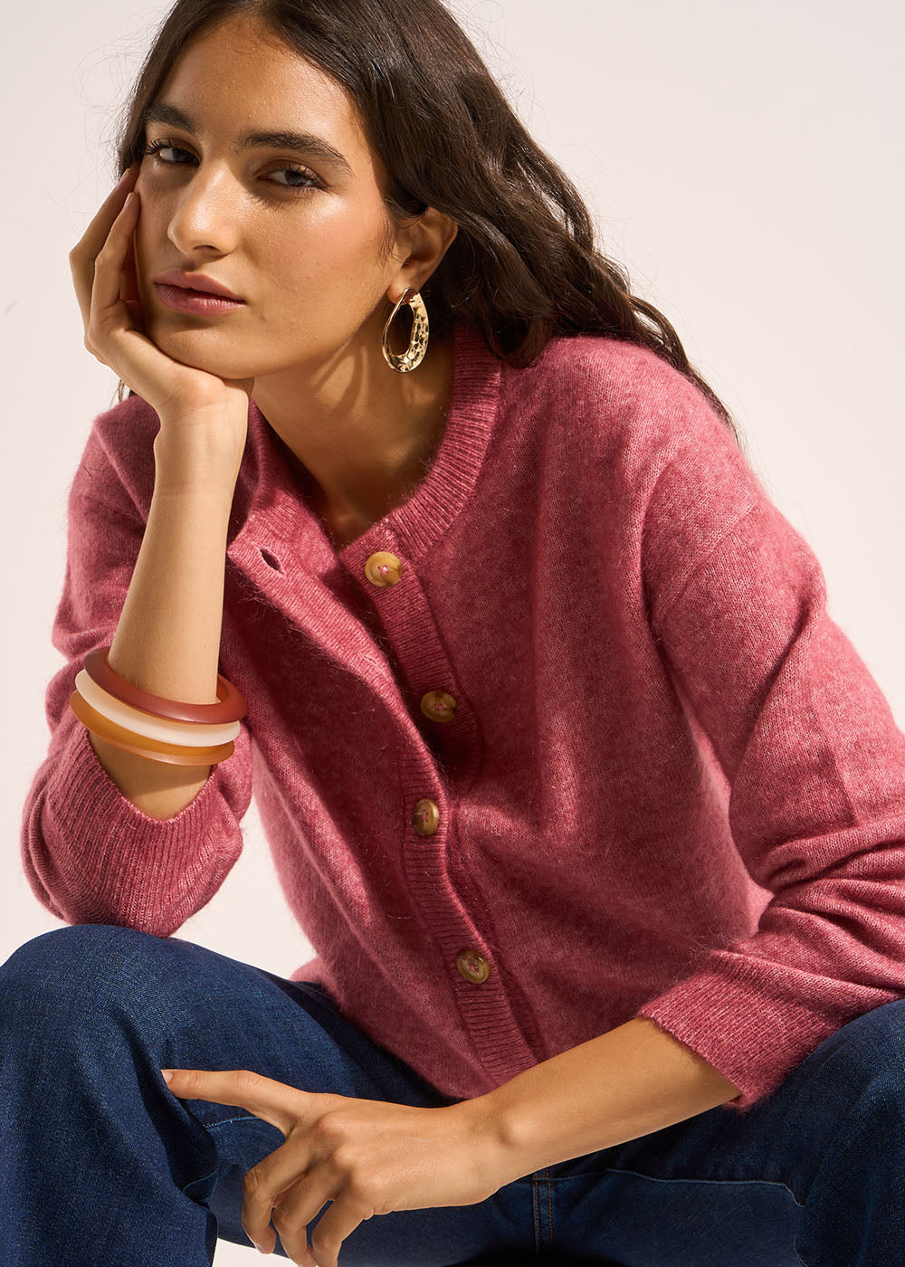 Loose-fitting cardigan with round neck - Sud Express - 6 - Sud Express