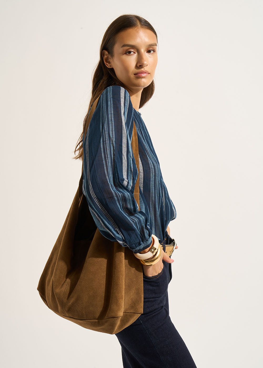 Striped shirt with round neckline and long sleeves - Sud Express - 7 - Sud Express