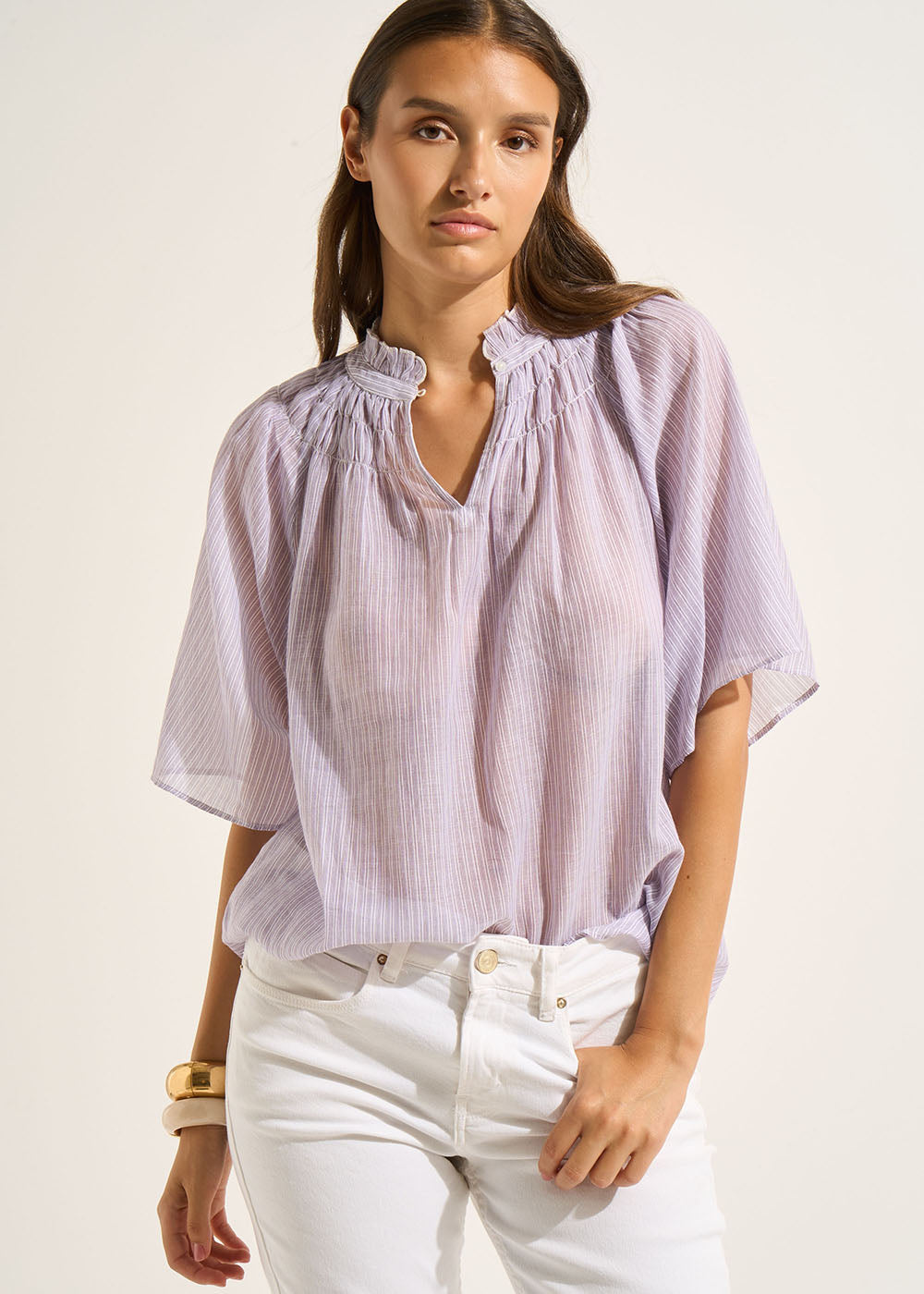 TEZALOU Fluid top with fine stripes - 4 - Sud Express - Sud Express