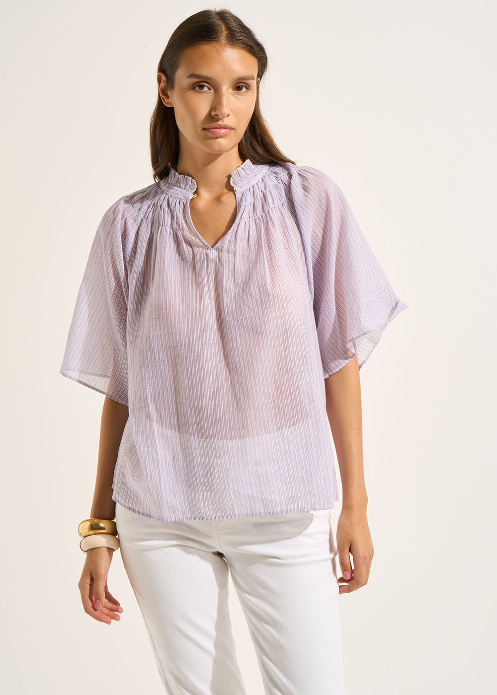 Fluid top with fine stripes - Sud Express - 5 - Sud Express