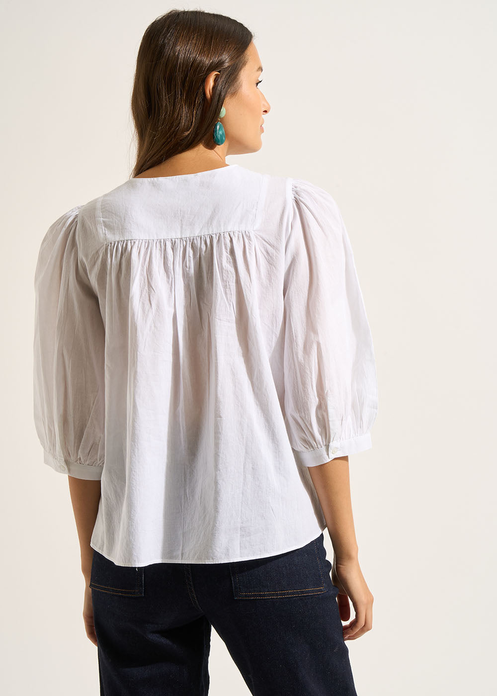 TOKANO Embroided cotton voile blouse - 3 - Sud Express - Sud Express