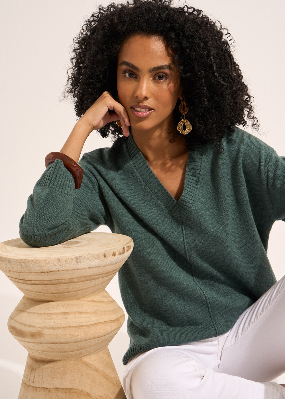 MASY Wool V-neck jumper - 1 - Sud Express - Sud Express