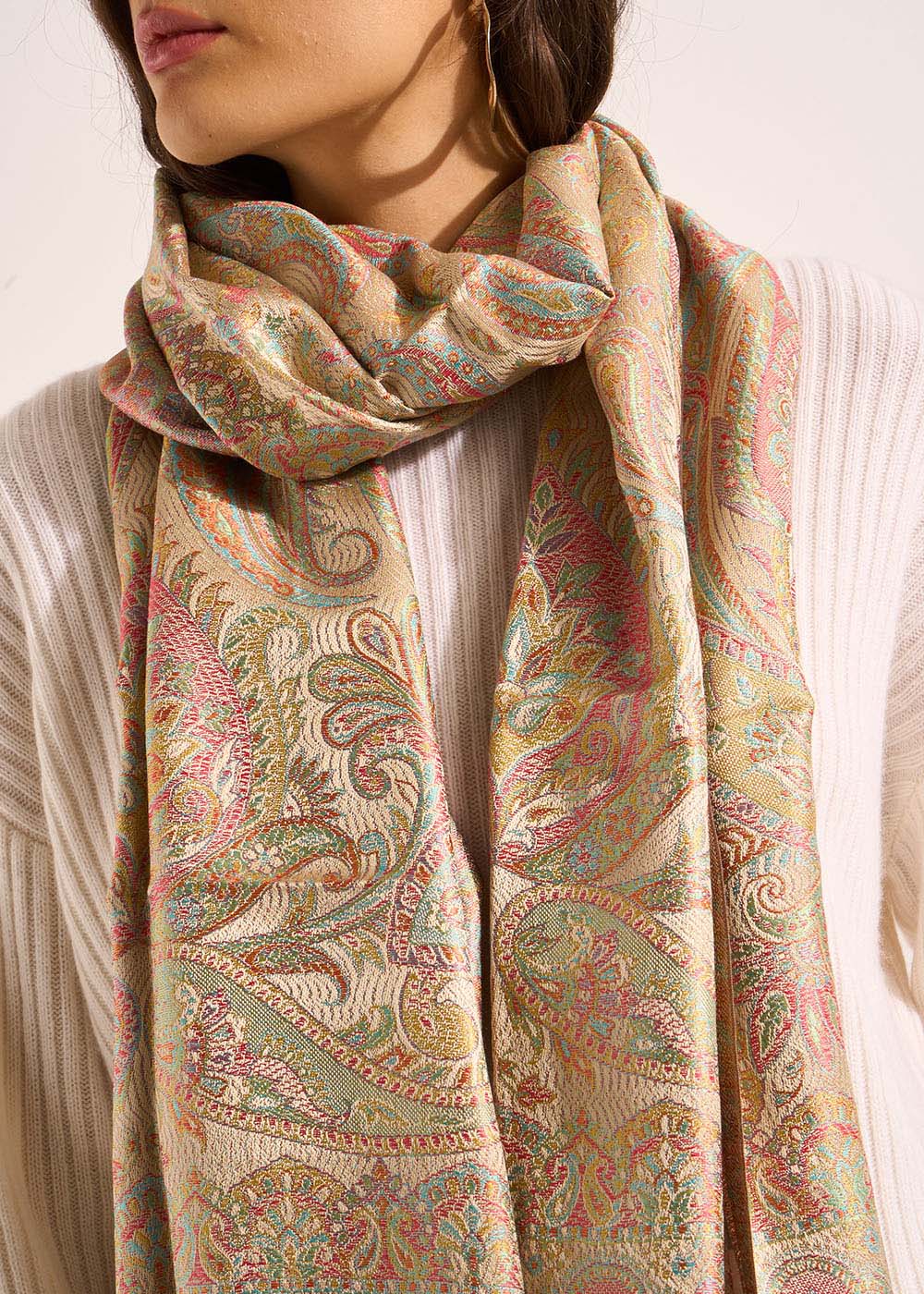 ETANY Silk scarf with paisley print - 1 - Sud Express - Sud Express