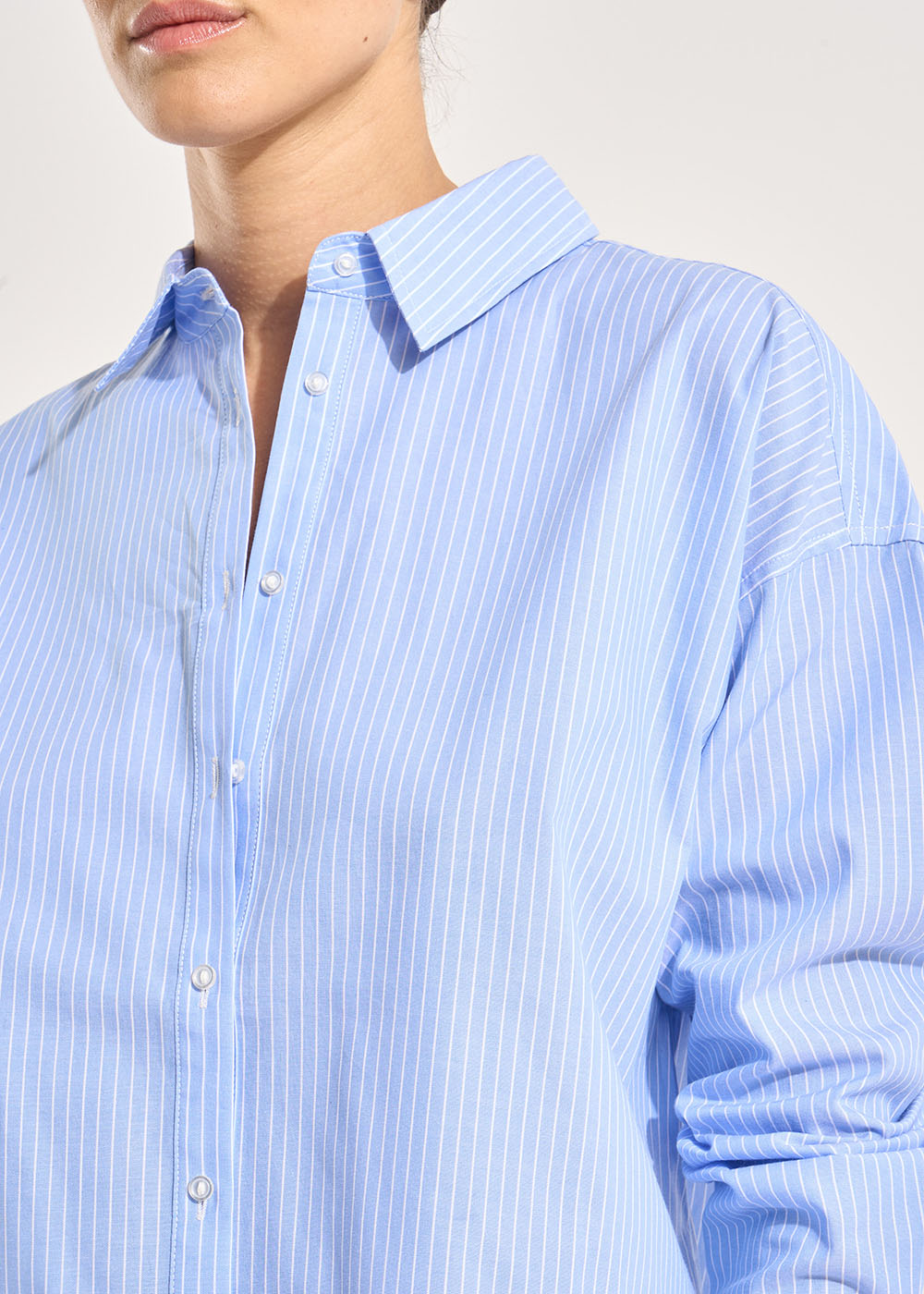 CLEANA Oversized striped cotton shirt - 2 - Sud Express - Sud Express