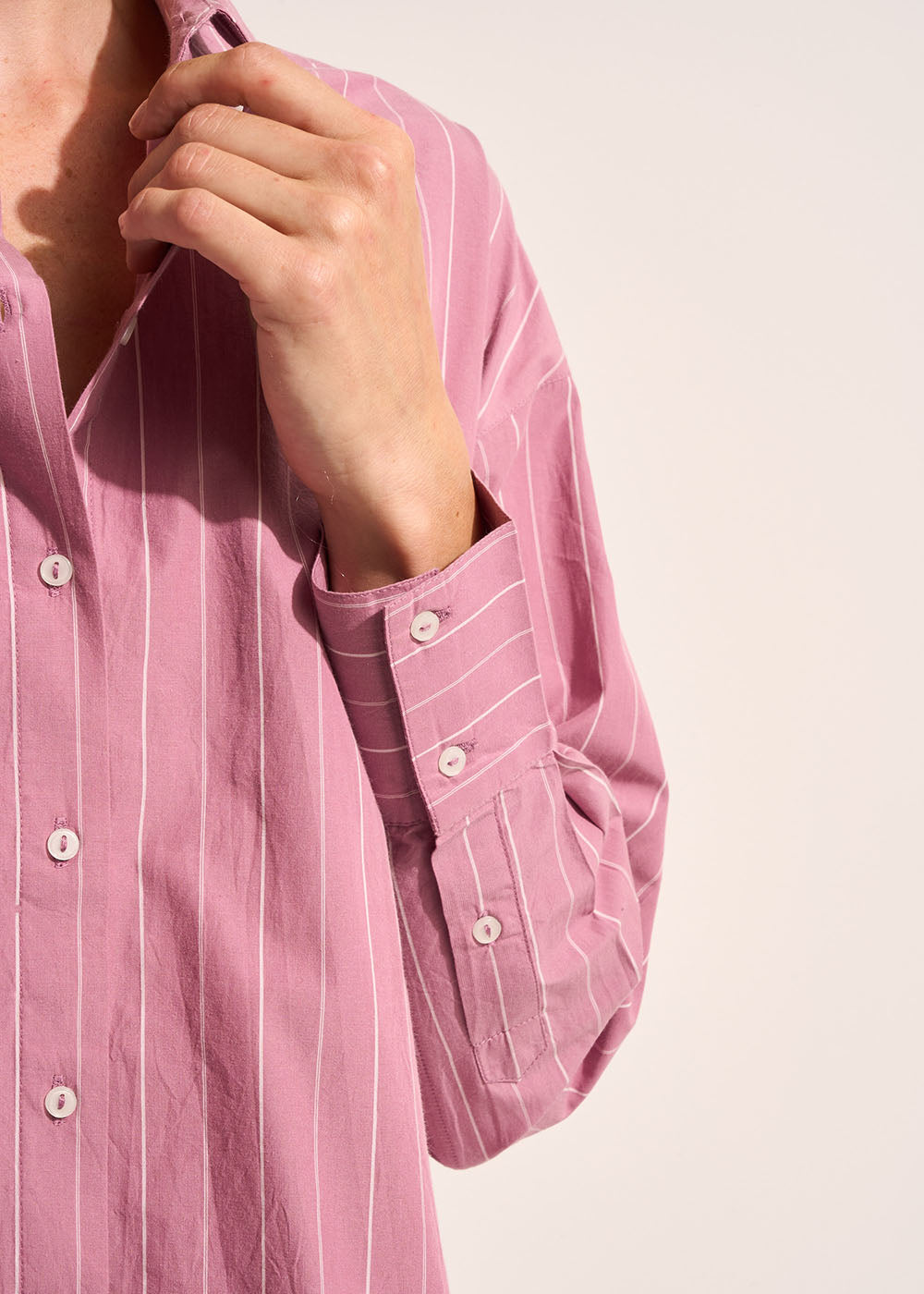 CHARBI Oversized striped cotton shirt with dropped shoulders - 2 - Sud Express - Sud Express