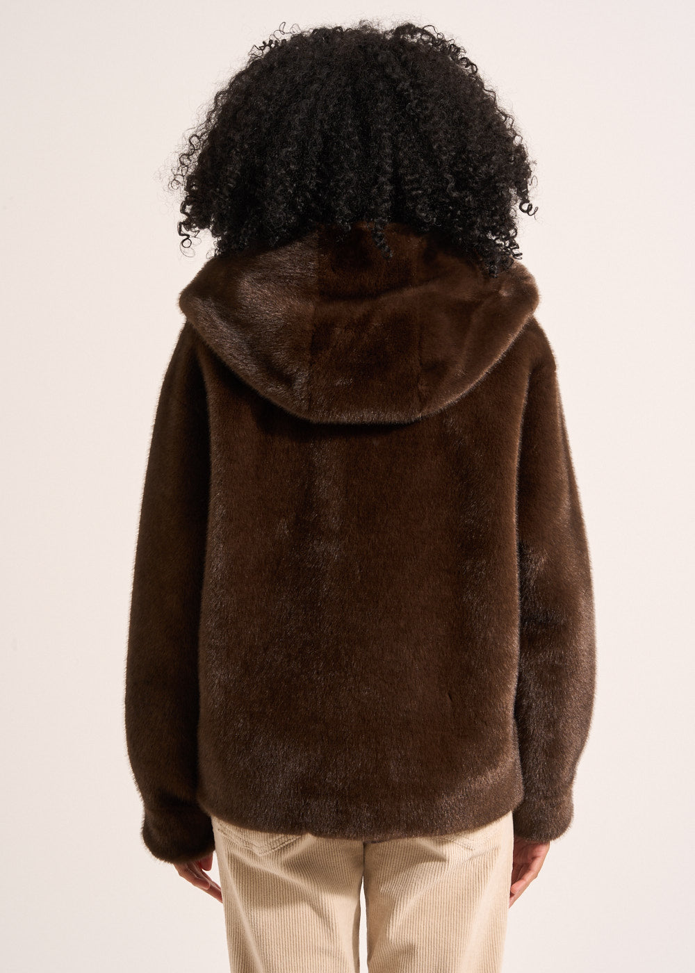 MICHALYNA Mid-length faux fur coat with hood - 3 - Sud Express - Sud Express