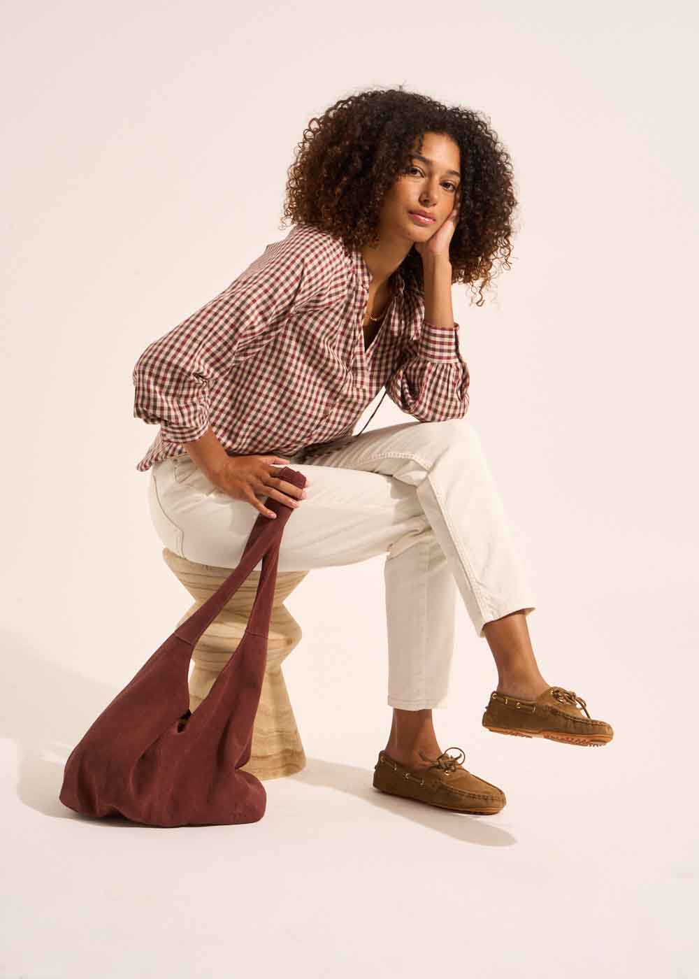 Gingham check blouse - Sud Express - 5 - Sud Express