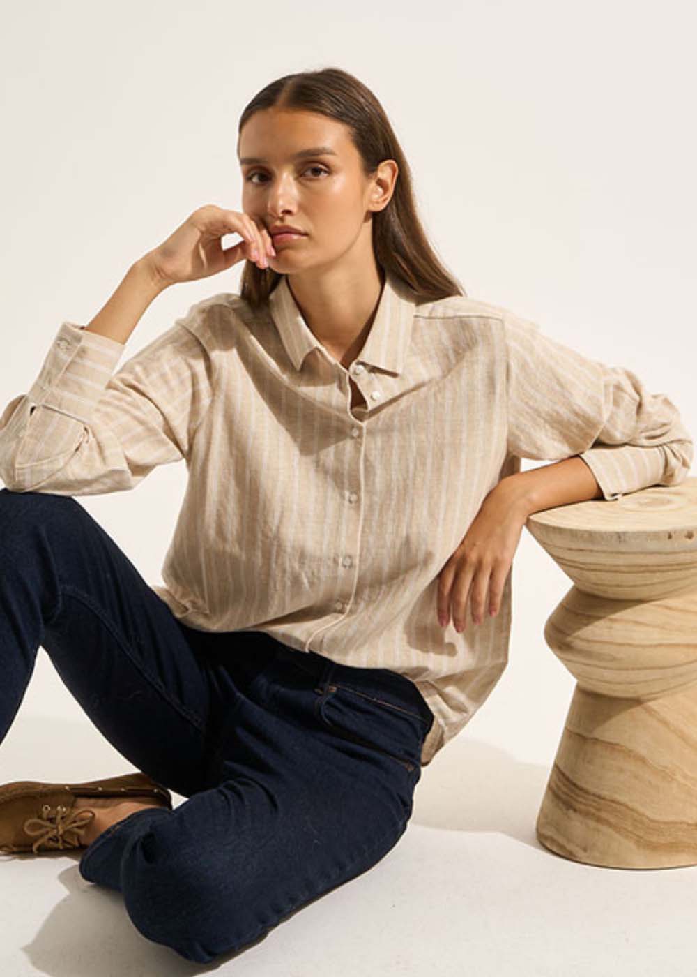 Straight-cut striped shirt - Sud Express - 4 - Sud Express