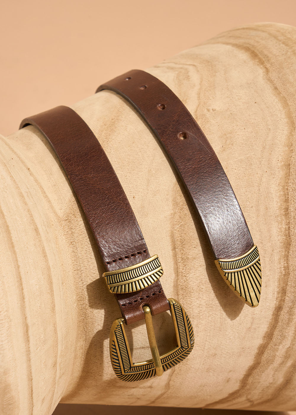 CARLOTA Aged-effect leather belt - 2 - Sud Express - Sud Express