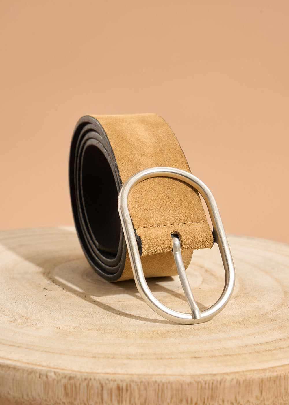 CHRISTINE Leather belt with oval buckle - 1 - Sud Express - Sud Express