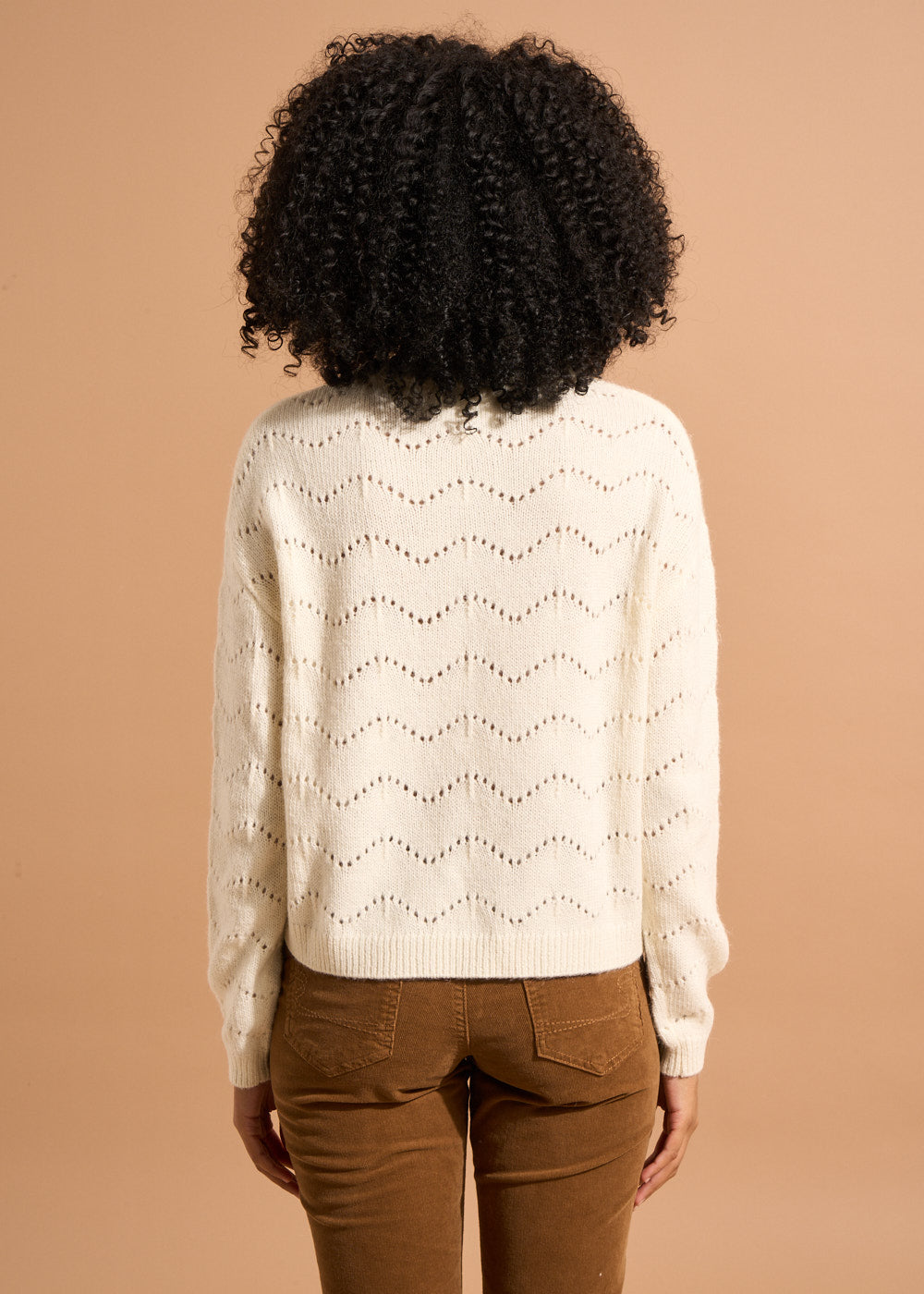 MATCHA Round neck jumper with openwork stitching - 3 - Sud Express - Sud Express