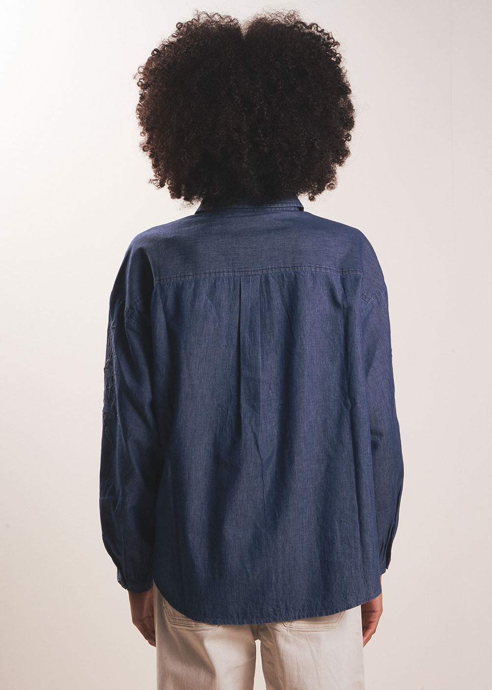 CLEOLE Long-sleeved embroidered denim shirt - 3 - Sud Express - Sud Express