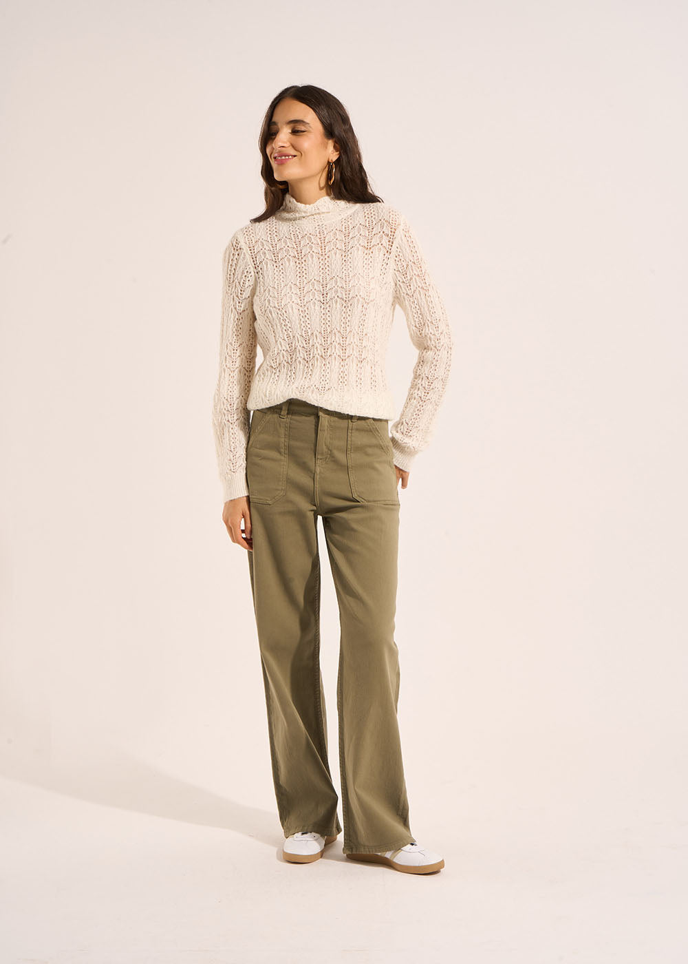 Cotton wide-leg trousers - Sud Express - 6 - Sud Express