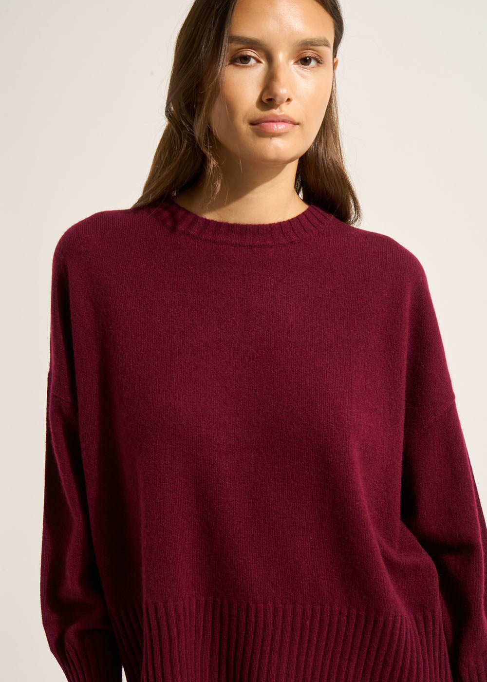 MONPAX Cashmere jumper, round neck, long sleeves - 1 - Sud Express - Sud Express