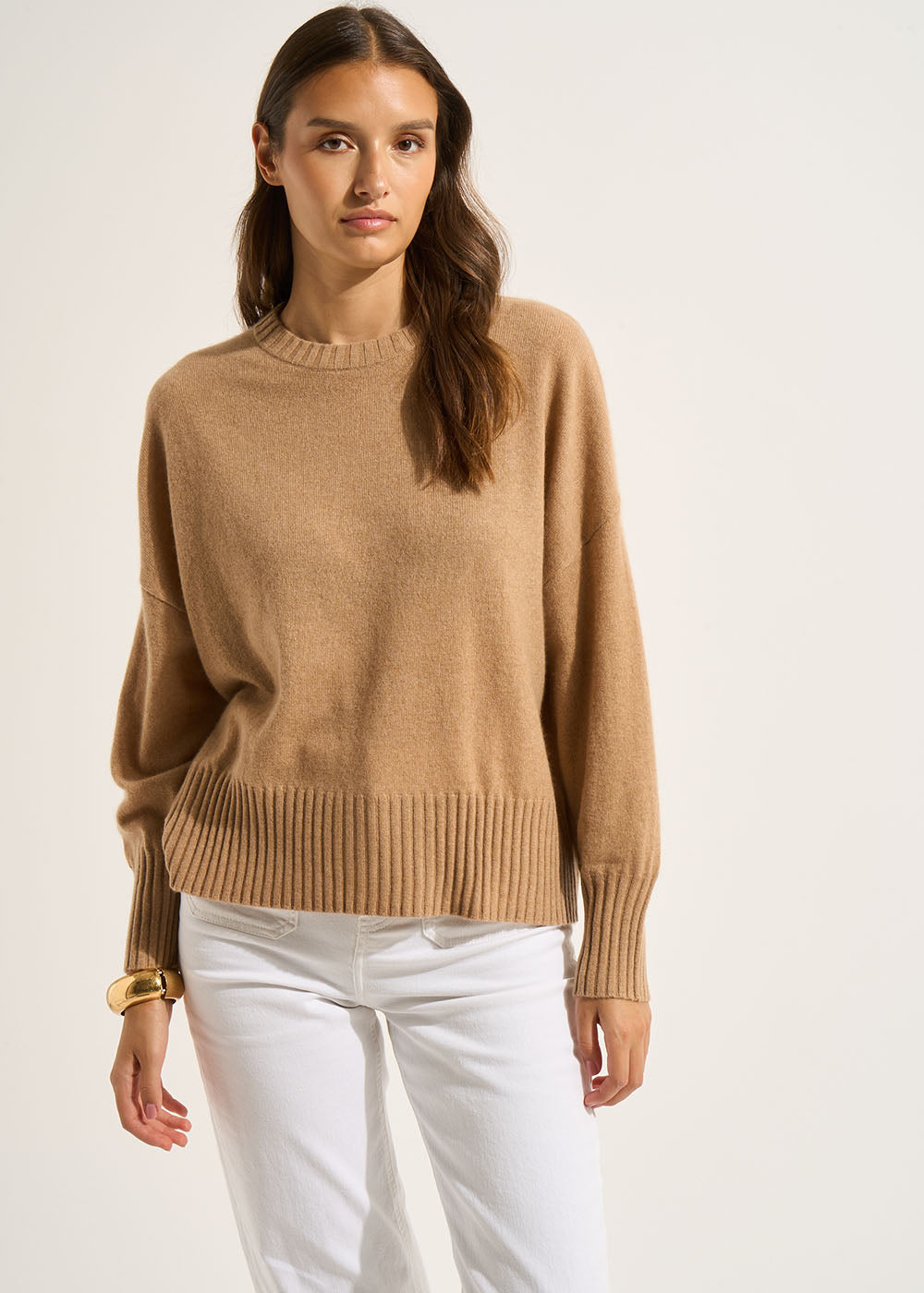 Cashmere jumper, round neck, long sleeves - Sud Express - 1 - Sud Express