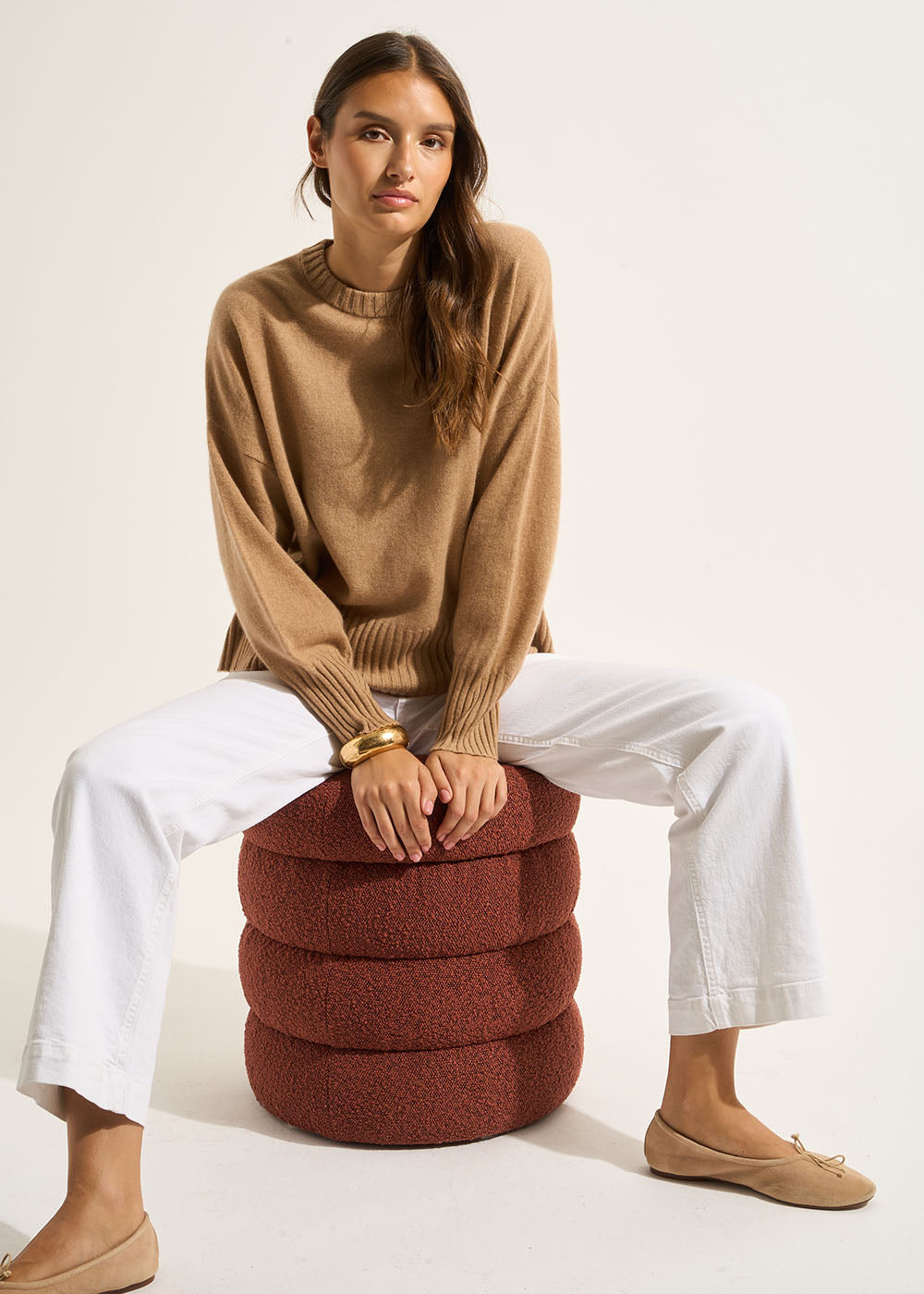 Cashmere jumper, round neck, long sleeves - Sud Express - 5 - Sud Express