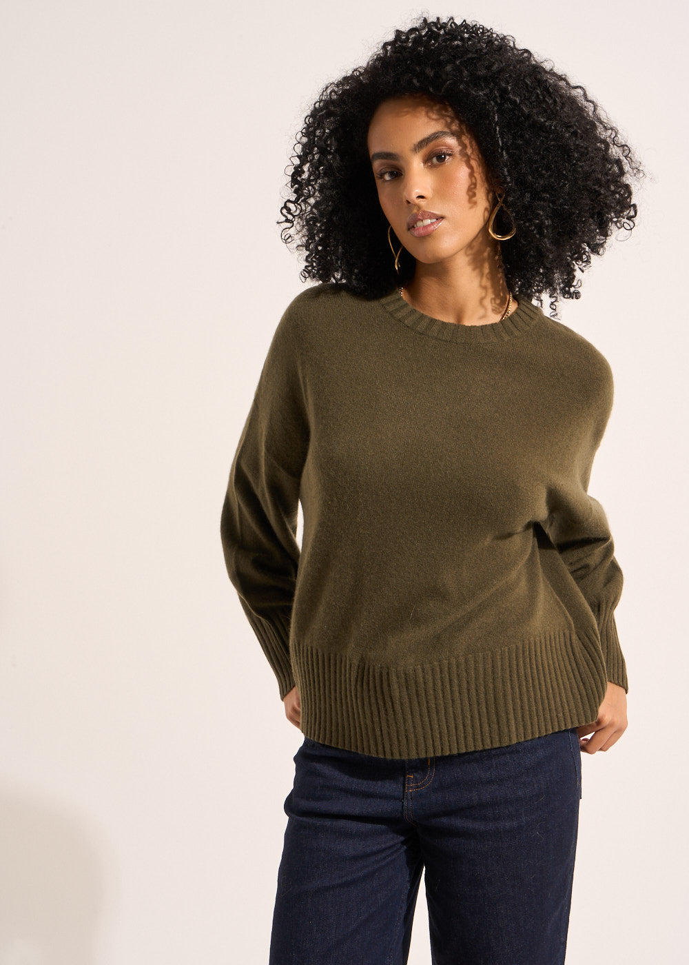 Cashmere jumper, round neck, long sleeves - Sud Express - 1 - Sud Express