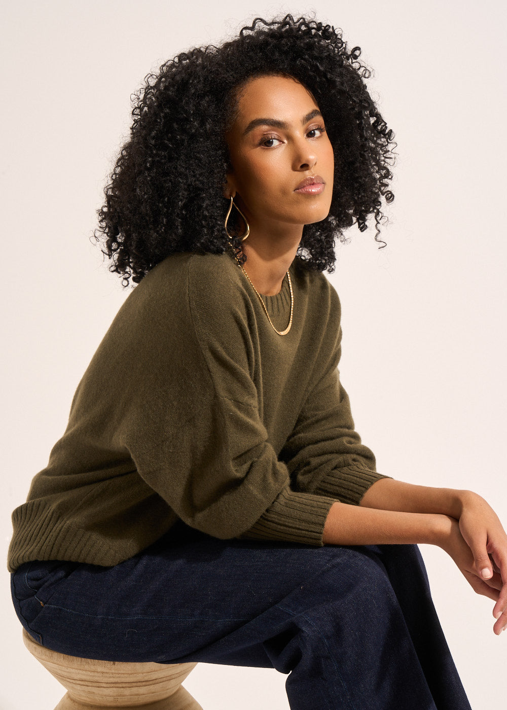 Cashmere jumper, round neck, long sleeves - Sud Express - 5 - Sud Express