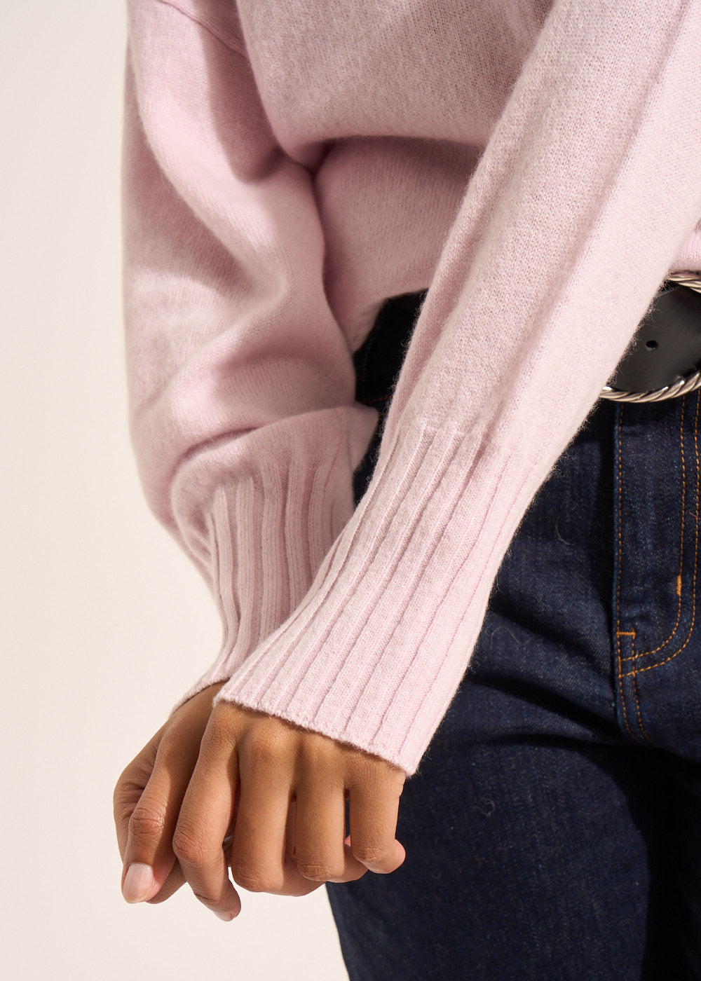 Cashmere jumper, round neck, long sleeves - Sud Express - 4 - Sud Express