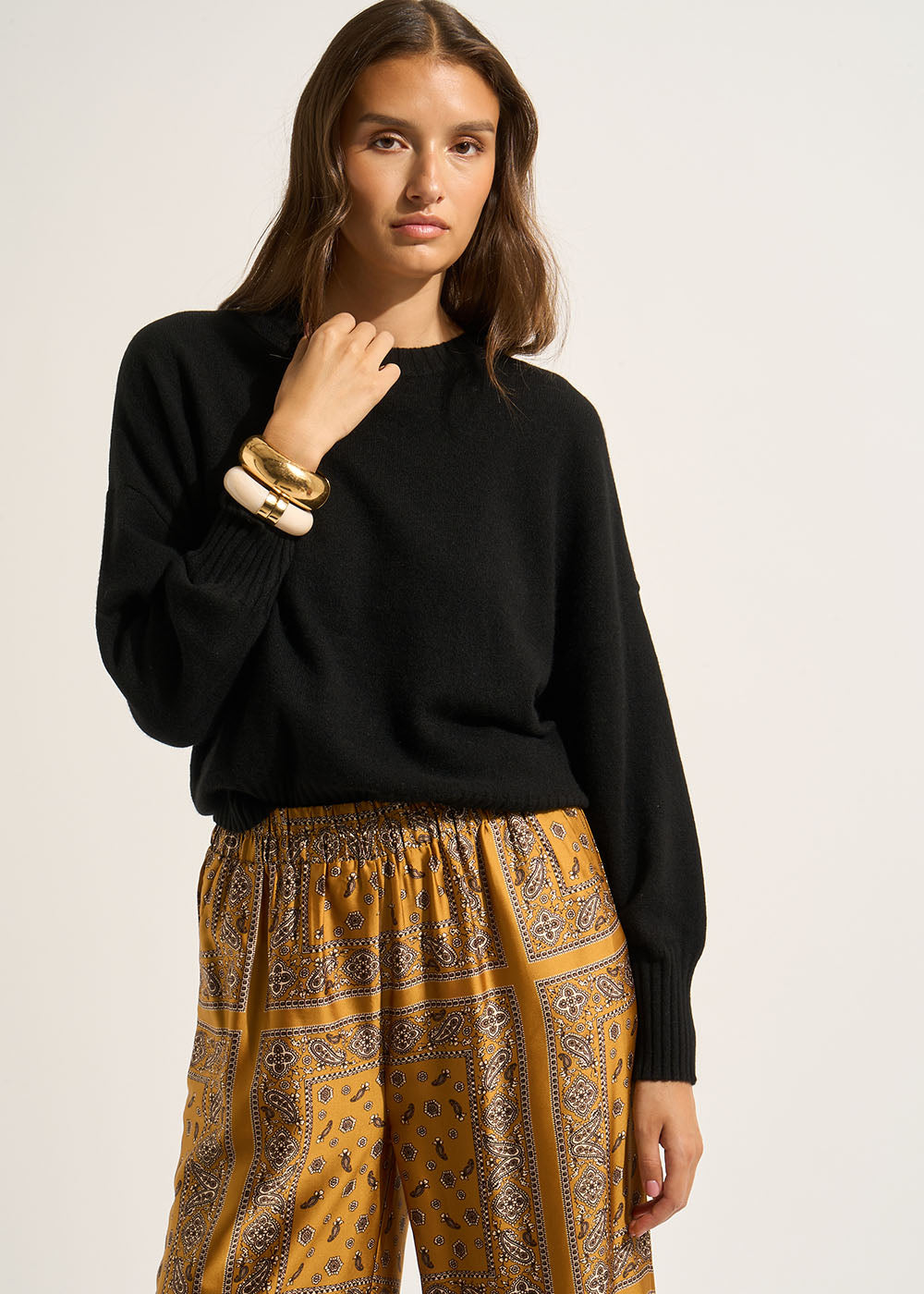 Cashmere jumper, round neck, long sleeves - Sud Express - 1 - Sud Express