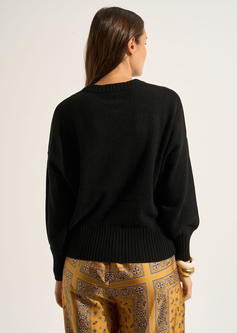 Cashmere jumper, round neck, long sleeves - Sud Express - 3 - Sud Express