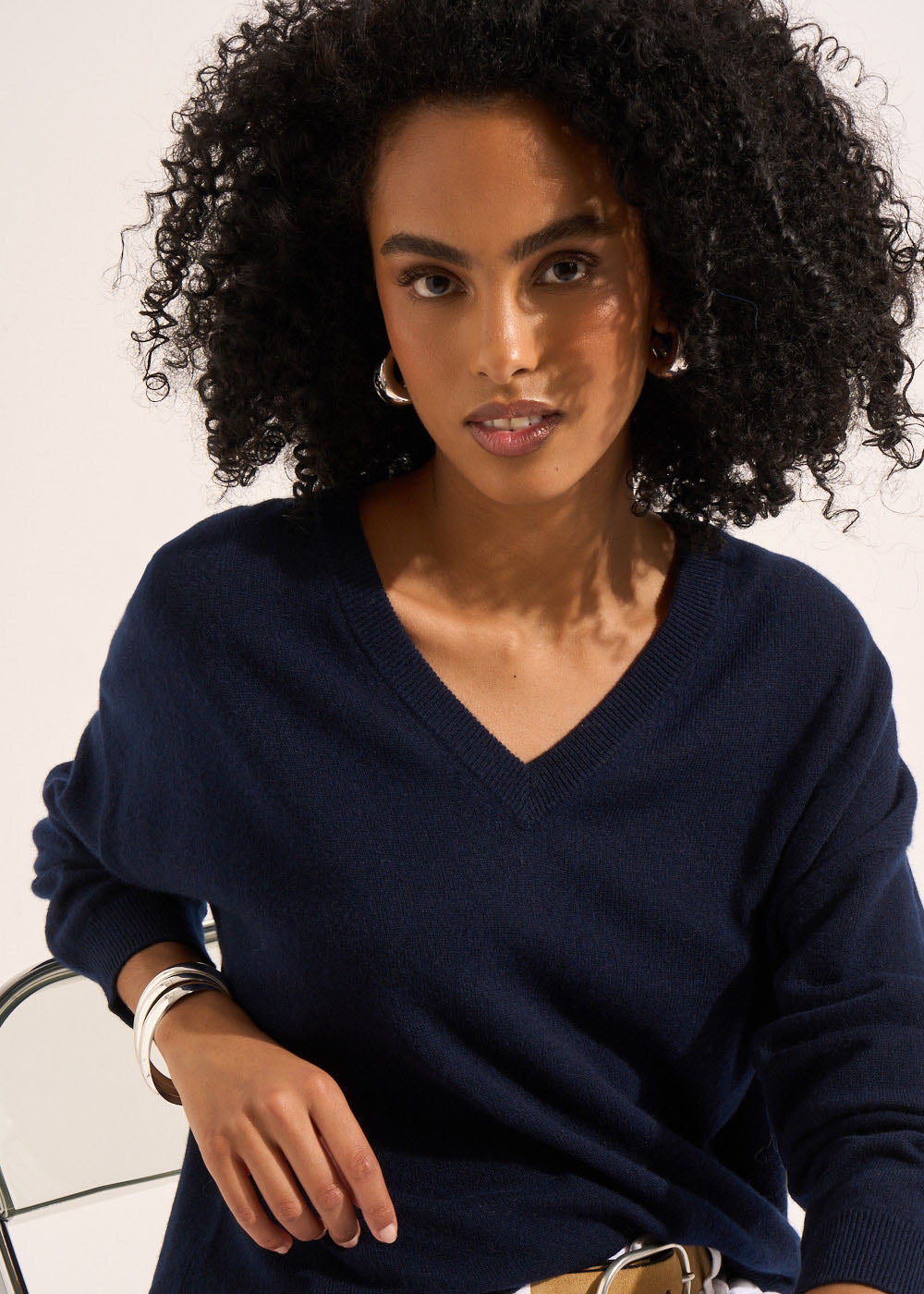 MAPOUPYNOU Long-sleeved cashmere V-neck jumper - 1 - Sud Express - Sud Express