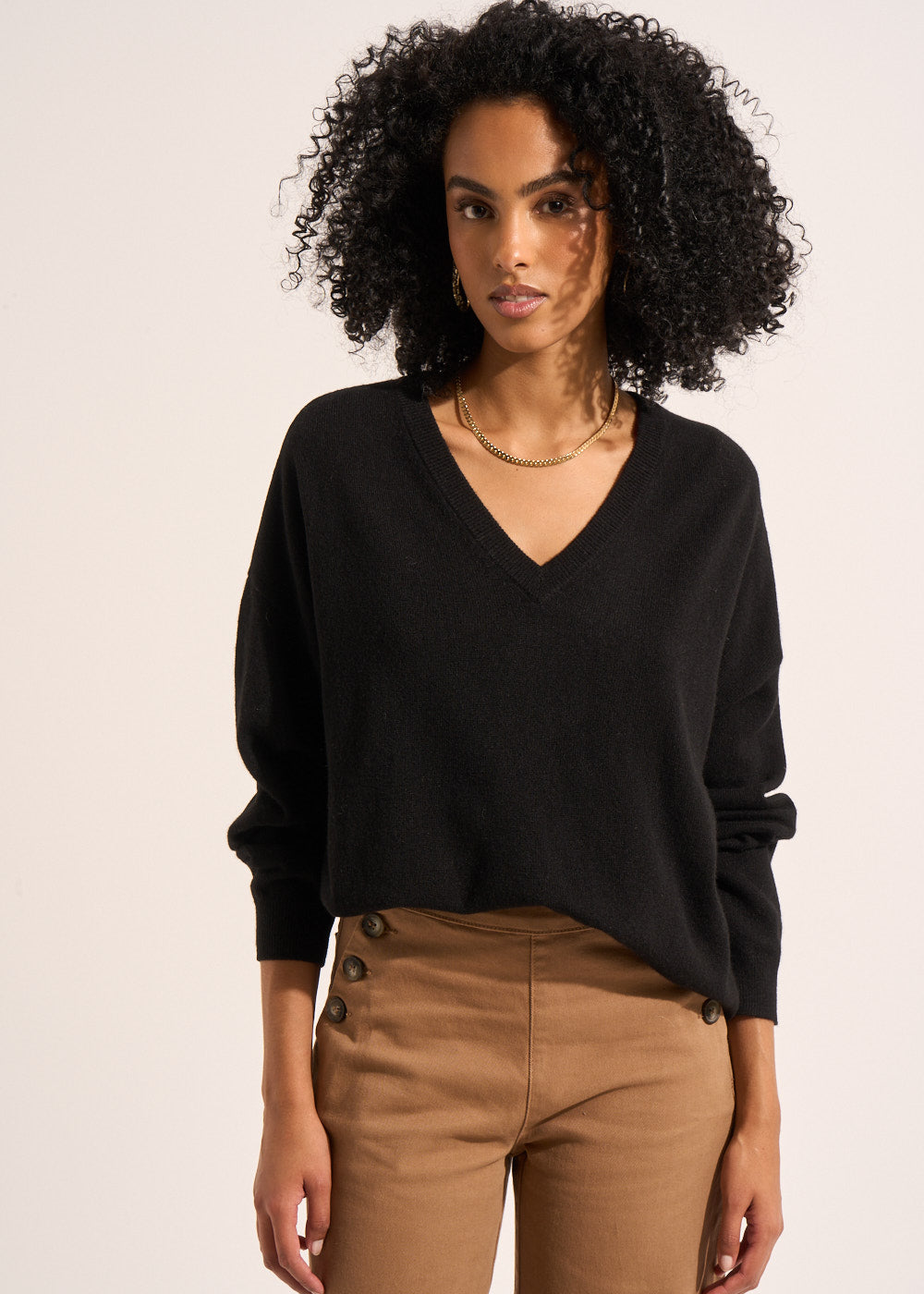 MAPOUPYNOU Long-sleeved cashmere V-neck jumper - 1 - Sud Express - Sud Express