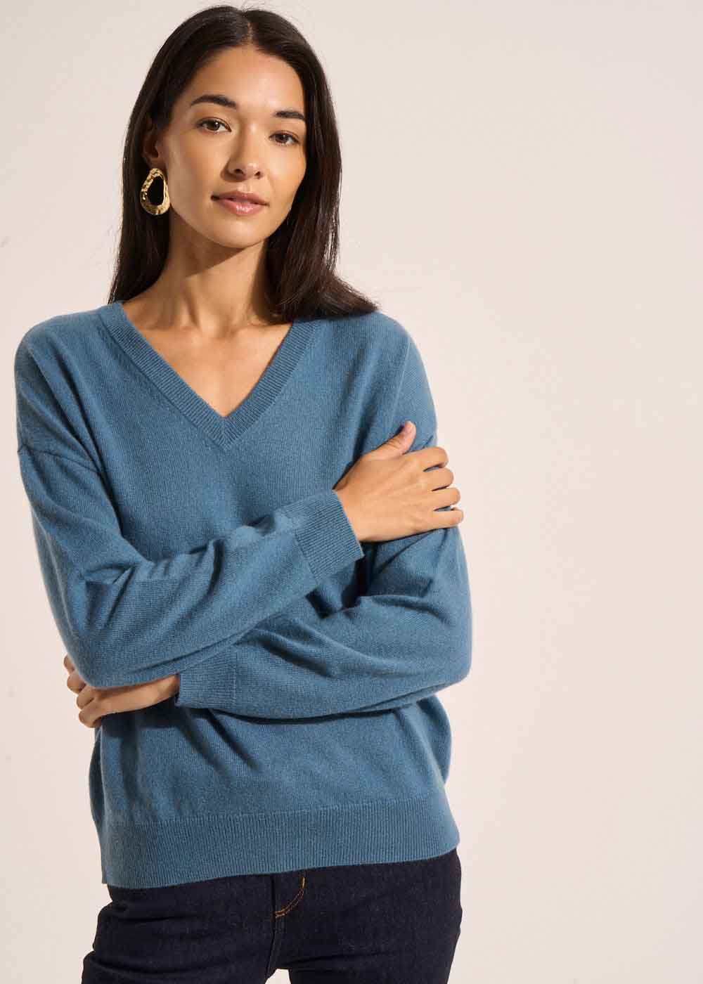 MAPOUPYNOU Long-sleeved cashmere V-neck jumper - 1 - Sud Express - Sud Express