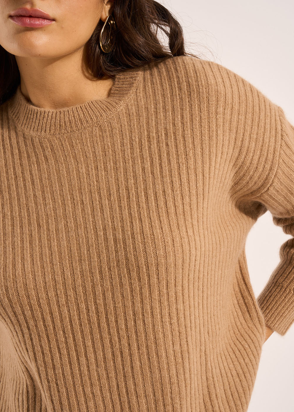 MELISANE Ribbed cashmere crew neck sweater - 2 - Sud Express - Sud Express