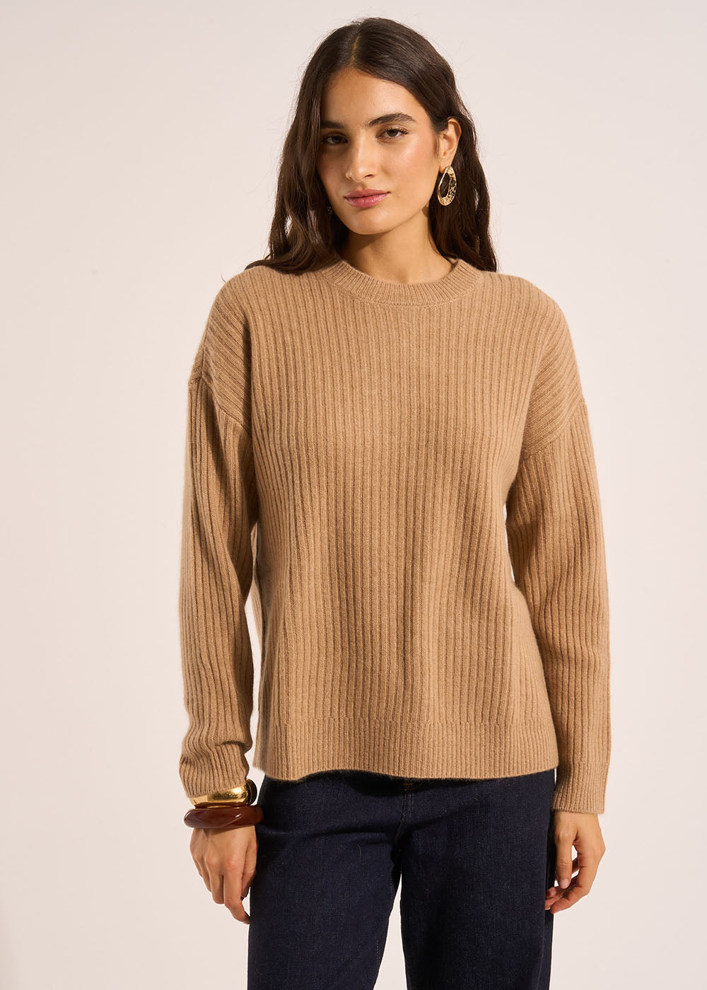 Ribbed cashmere crew neck sweater - Sud Express - 5 - Sud Express