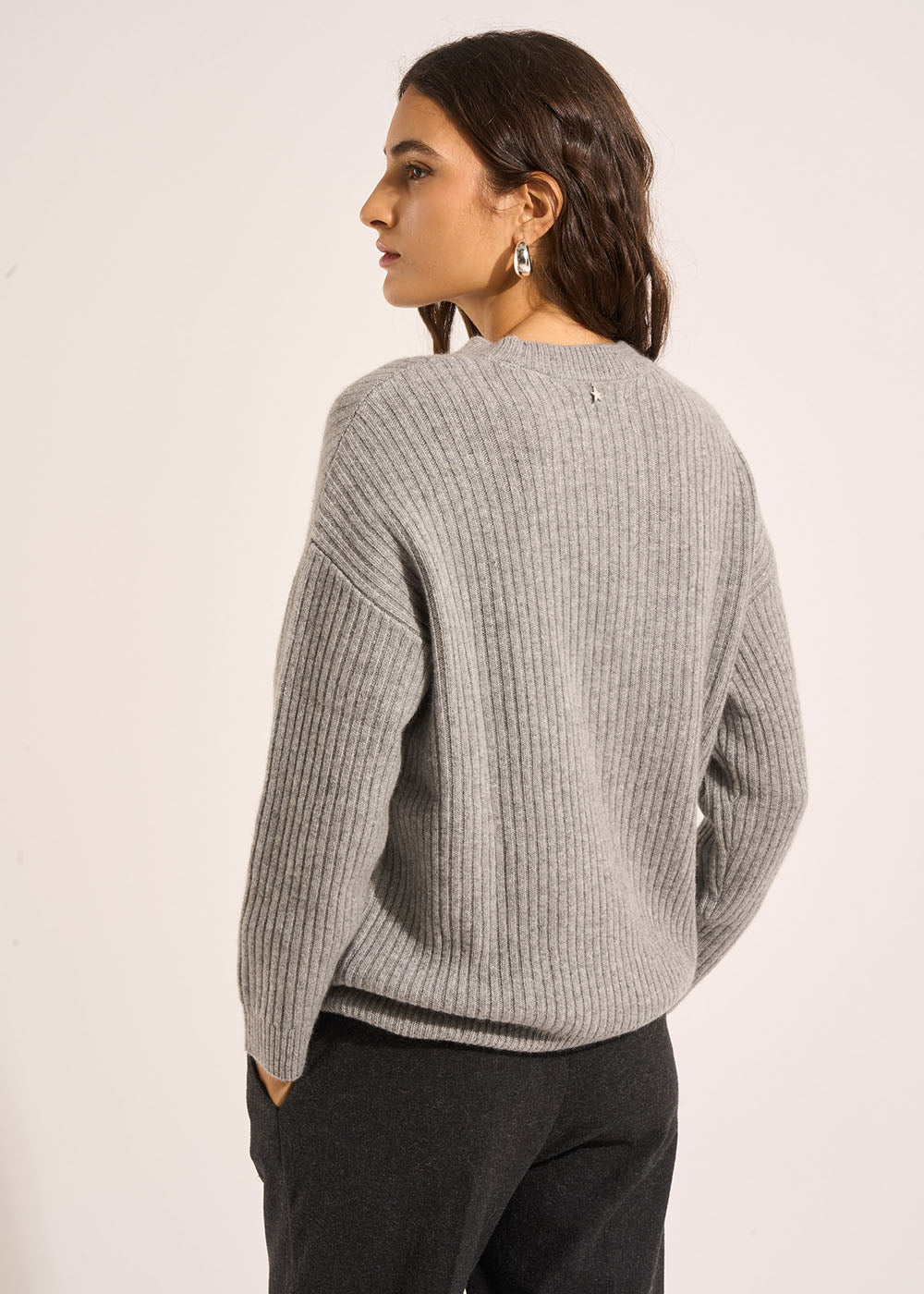 MELISANE Ribbed cashmere crew neck sweater - 3 - Sud Express - Sud Express