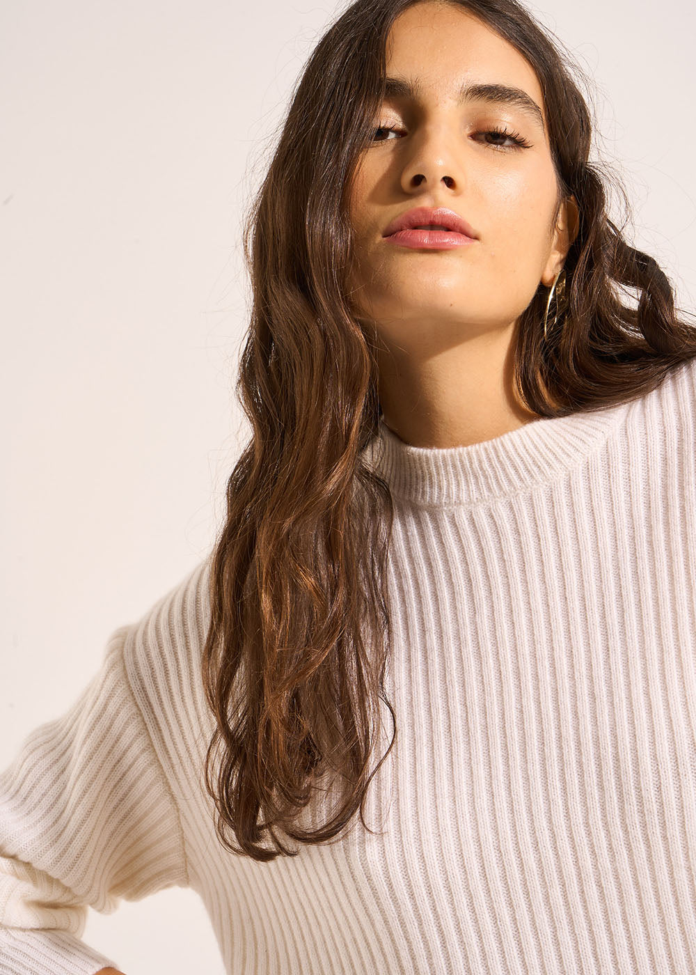 MELISANE Ribbed cashmere crew neck sweater - 2 - Sud Express - Sud Express