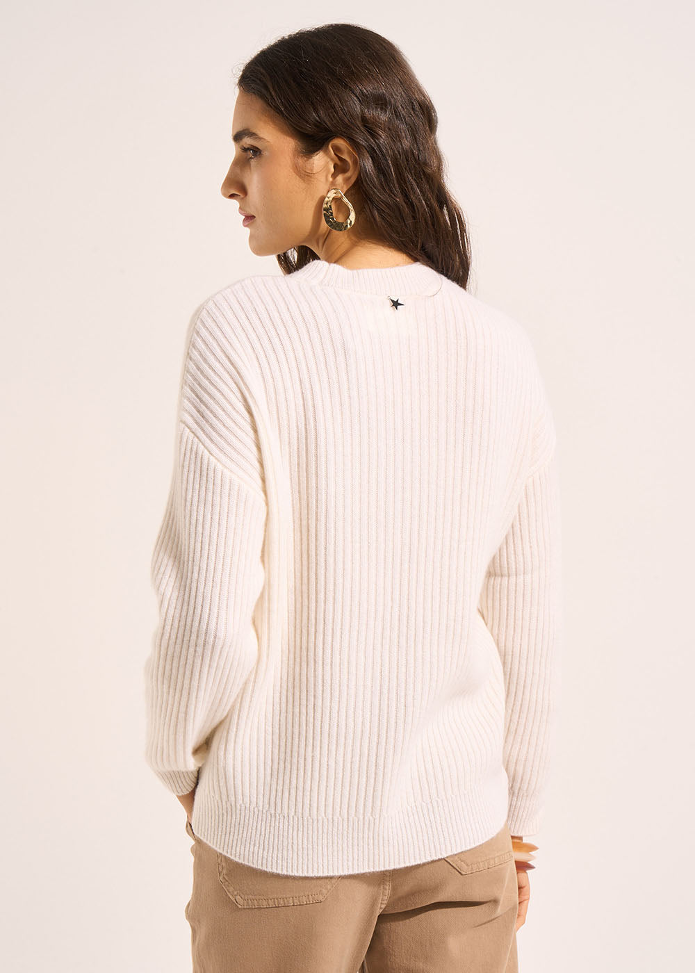 MELISANE Ribbed cashmere crew neck sweater - 3 - Sud Express - Sud Express