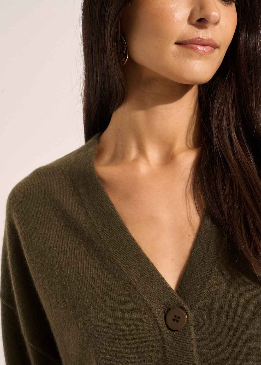 Loose-fitting cashmere V-neck cardigan - Sud Express - 2 - Sud Express