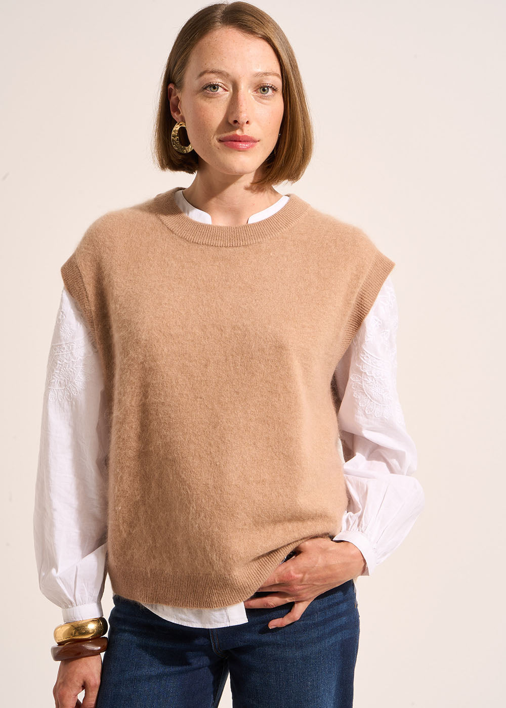 MARTHE Sleeveless round-neck jumper - 1 - Sud Express - Sud Express