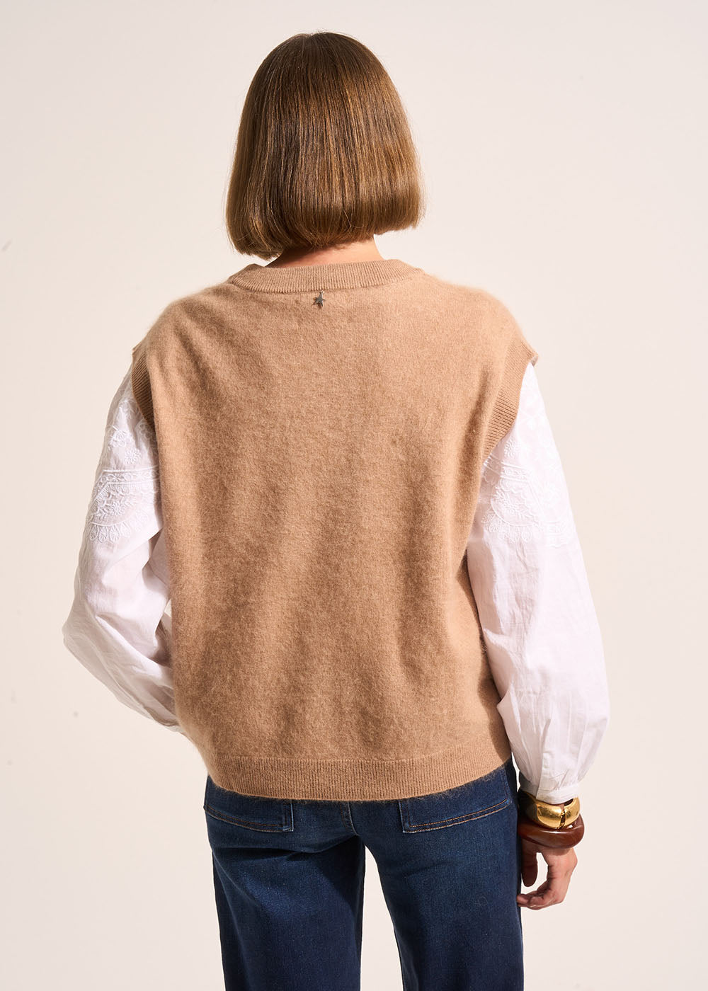 MARTHE Sleeveless round-neck jumper - 3 - Sud Express - Sud Express