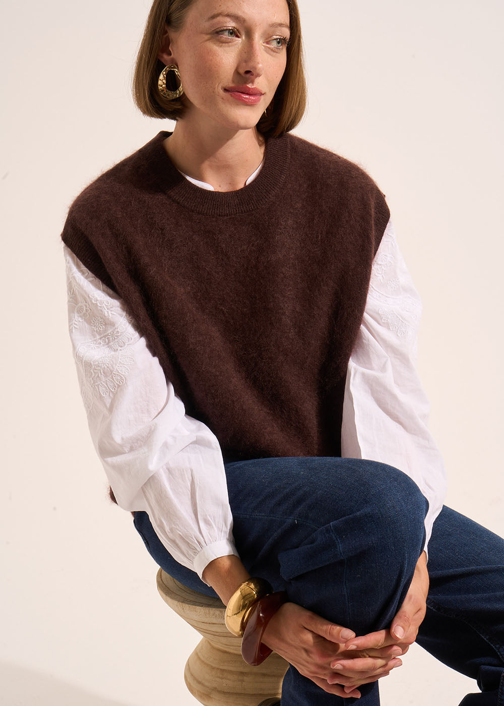 MARTHE Sleeveless round-neck jumper - 1 - Sud Express - Sud Express