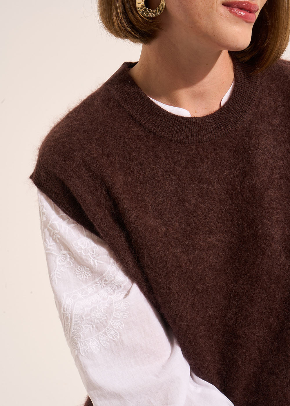MARTHE Sleeveless round-neck jumper - 2 - Sud Express - Sud Express